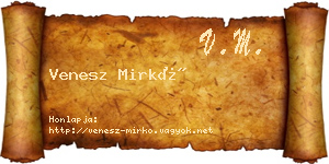 Venesz Mirkó névjegykártya